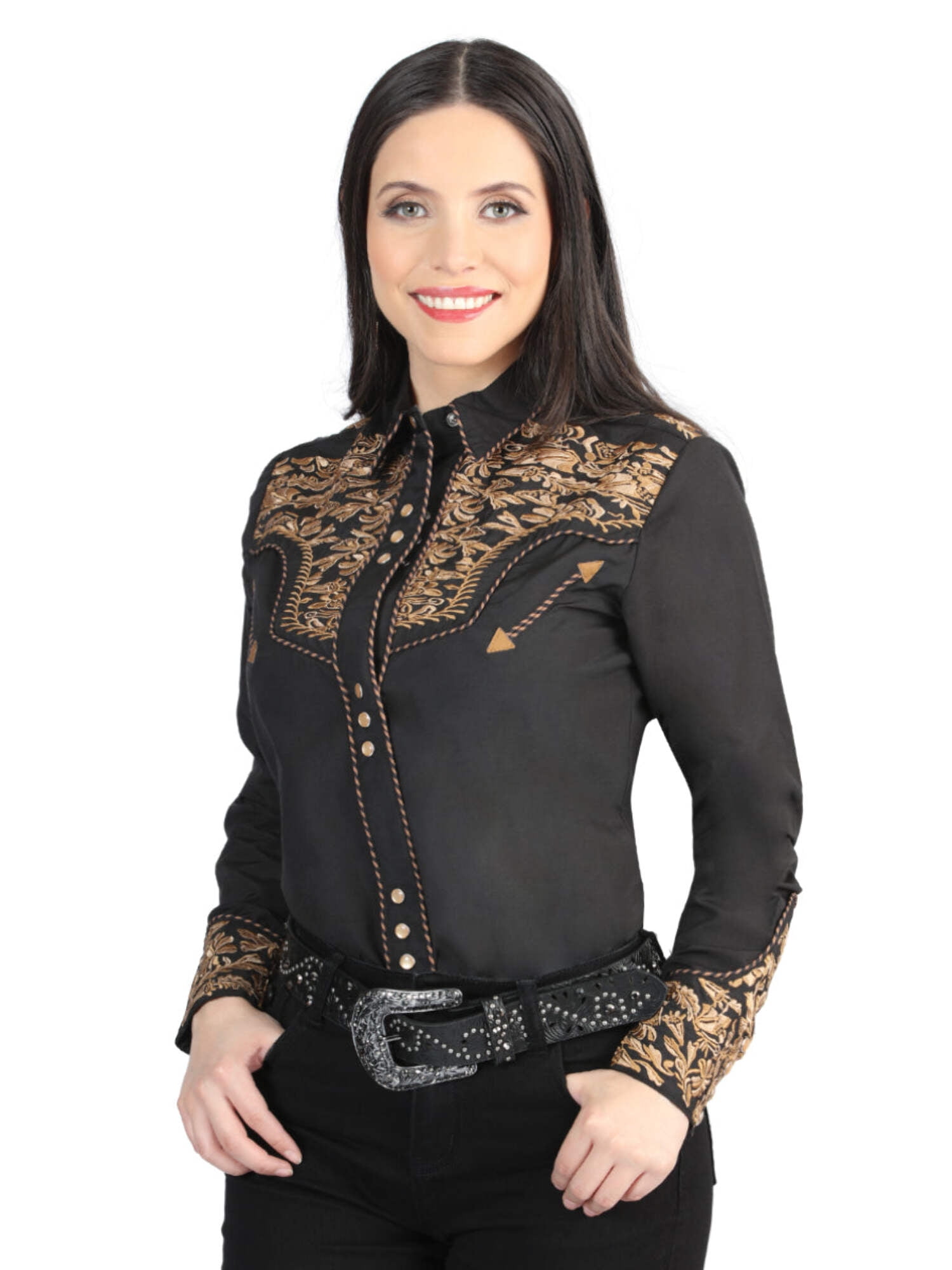 Senor De Los Cielos Embroidery Shirt White/Black 44343