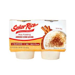 Senor Rico Rice Pudding Snack, Refrigerated in Individual Sealed Plastic Cups, 3.75 oz, 4 Count, Gluten-Free