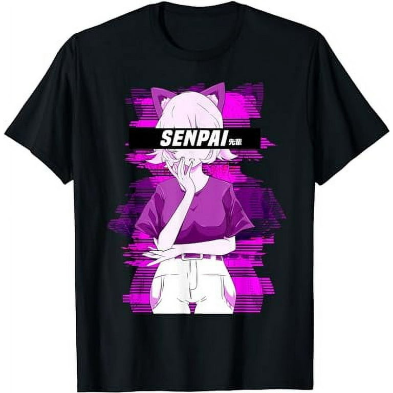 Waifu Anime Neko | Vaporwave | Glitch Manga Girl T-Shirt Waifu Anime Neko | Vaporwave | Glitch Manga Girl T-Shirt
