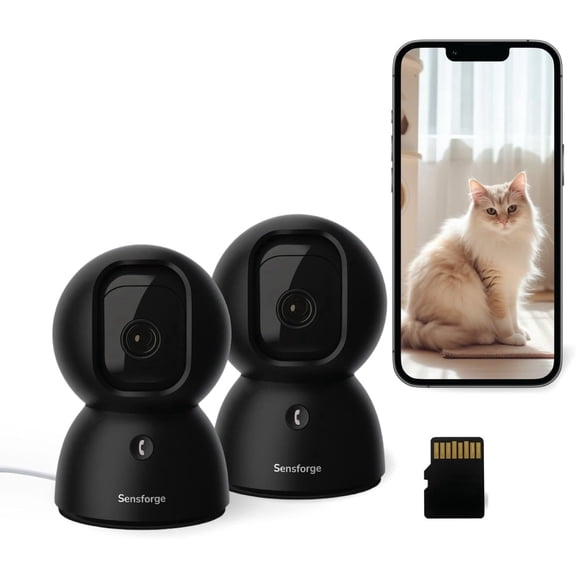 SensForge 2.5K Pan-Tilt Security Camera, 360 Dual-Band WiFi Camera for Home, Free AI Human & Pet Detection, 2-Day Cloud + 64GB SD Storage, Two-Way Talk, Optional AI + Storage Upgrade