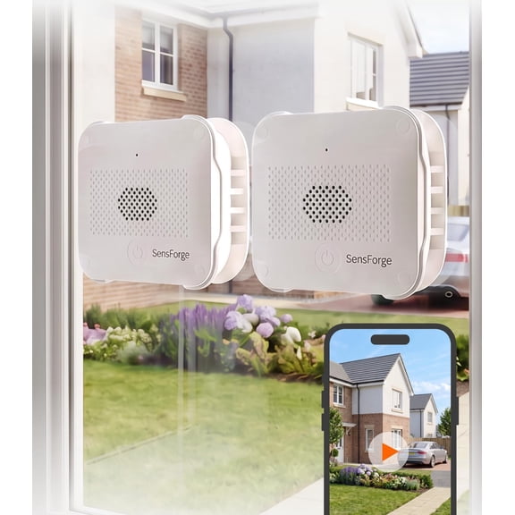 SensForge Wireless Indoor Window Security Camera 2-Pack, Anti-Glare, 1080P HD, Dual-Band 2.4GHz & 5GHz WiFi, Smart AI Human, Vehicle & Animal Detection, Two-Way Talk, Easy No-Drill