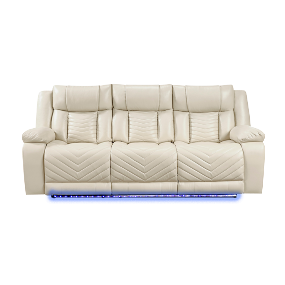 Sensa G00727A-RS Power Reclining Sofa W/Table W/Led Belt Beige