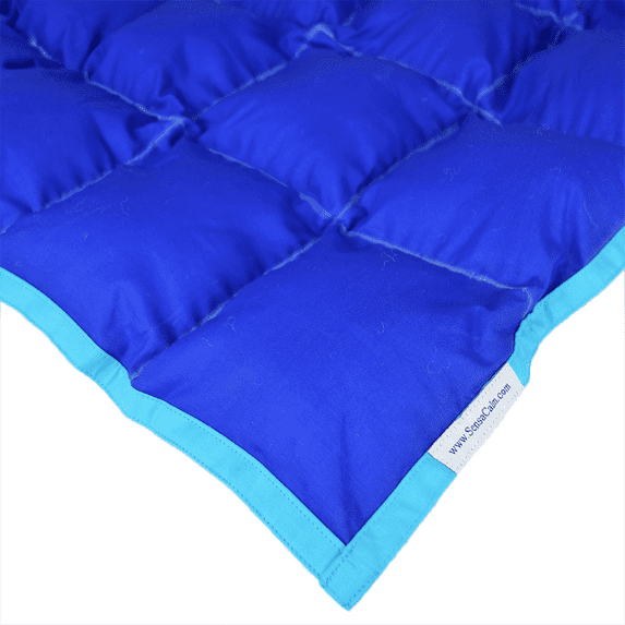 SensaCalm Dazzling Blue w/ Scuba Blue - Adult 12 lb Weighted Blanket