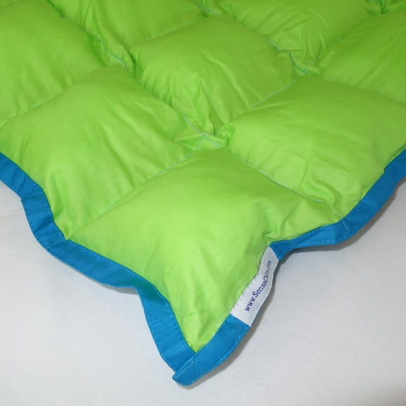 SensaCalm Jasmine Green w/ Teal Blue - Small 8 lb Weighted Blanket