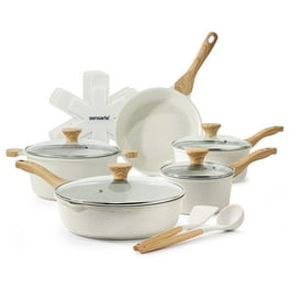 Country Kitchen Nonstick Induction Cookware Sets - 11 Piece Nonstick Cast Aluminum Pots and Pans with Bakelite Handles - Indu