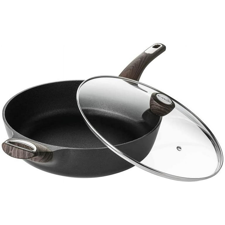 Sensarte Nonstick Deep Frying Pan Skillet With Lid, 11 inch Saute Pan,  Omelet Pan,PFOA Free