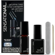 SensatioNail Gel Primer, Base & Top Coat Clear, 0.12 & 0.25 fl oz