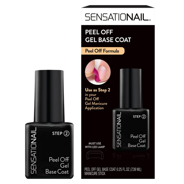 SensatioNail Peel Off Gel Nail Polish Base Coat Refill, Clear, 0.25 fl