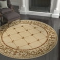 thumbnail image 1 of Sensation Traditional 5' Round Ivory and Beige Polypropylene Indoor Area Rug, 1 of 6
