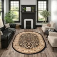 thumbnail image 1 of Sensation Traditional 5' x 7' Oval Black and Beige Polypropylene Indoor Area Rug, 1 of 7