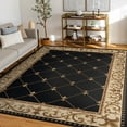 thumbnail image 1 of Sensation Traditional 6.7' x 9.6' Black and Beige Polypropylene Indoor Area Rug, 1 of 8