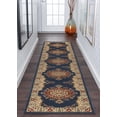 thumbnail image 1 of Sensation Transitional 2' x 10' Navy and Beige Polypropylene Indoor Area Rug, 1 of 8
