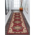thumbnail image 1 of Sensation Transitional 2' x 10' Red and Beige Polypropylene Indoor Area Rug, 1 of 8
