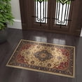 thumbnail image 1 of Sensation Transitional 2' x 3' Ivory and Scarlet Polypropylene Indoor Area Rug, 1 of 7