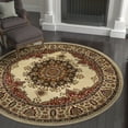 thumbnail image 1 of Sensation Transitional 5' Round Ivory and Scarlet Polypropylene Indoor Area Rug, 1 of 6