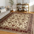 thumbnail image 1 of Sensation Transitional 8' x 10' Ivory and Scarlet Polypropylene Indoor Area Rug, 1 of 7