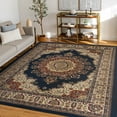 thumbnail image 1 of Sensation Transitional 8' x 10' Navy and Beige Polypropylene Indoor Area Rug, 1 of 8