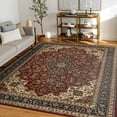 thumbnail image 1 of Sensation Transitional 8' x 10' Red and Beige Polypropylene Indoor Area Rug, 1 of 8