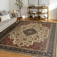 thumbnail image 1 of Sensation Transitional 9' x 12' Ivory and Scarlet Polypropylene Indoor Area Rug, 1 of 7