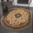 thumbnail image 1 of Sensation Transitional Ivory and Scarlet Indoor Area Rug, 5' x 7' Oval, 1 of 6