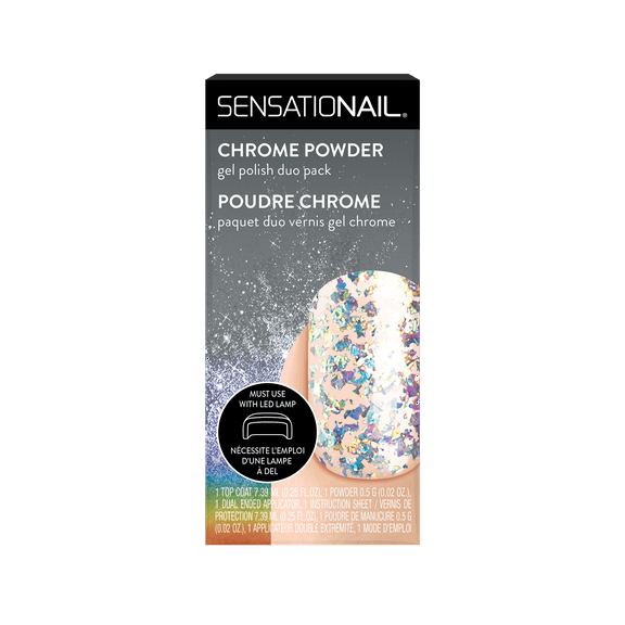 Sensationail Chrome Powder & Top Coat, Iridescent Flake, 0.25 fl oz
