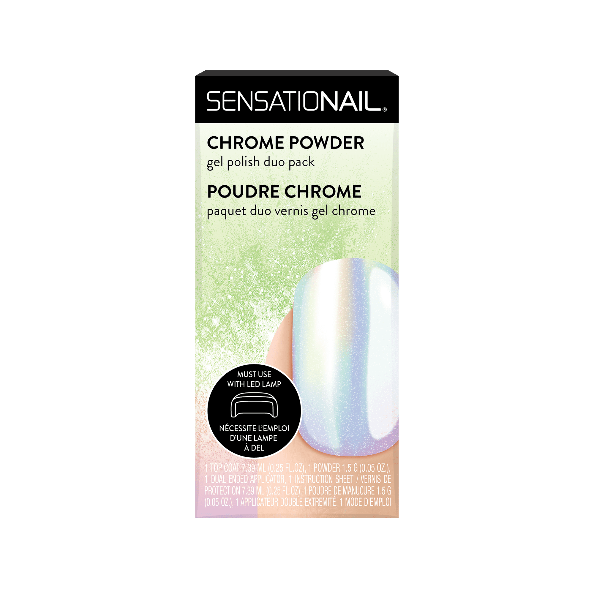 Sensationail Chrome Powder & Top Coat, Iridescent Unicorn, 0.25 fl oz