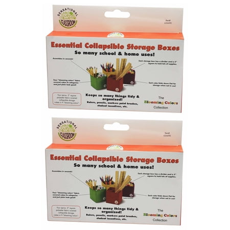 Sensational Classroom Essential Collapsible Storage Boxes, Set of 4, 2 Sets