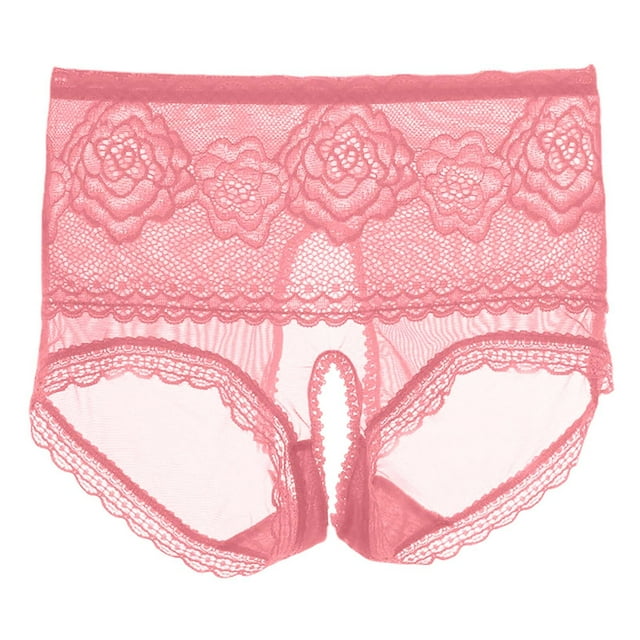 Sensational Lace Embroidered High Vibrating Pantie's with Control Waist Open Back Briefs Dress for Women Wear Ultra Thin and Translucent Passionate Opening for Occasions