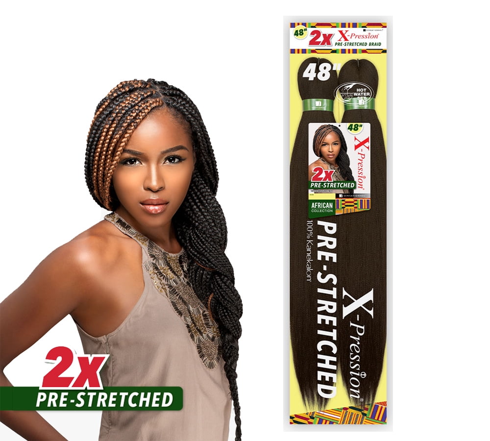 Sensationnel African Collection Jumbo Braid Pre Stretched X Pression Hair  6x 58” ( 2 Dark Brown )