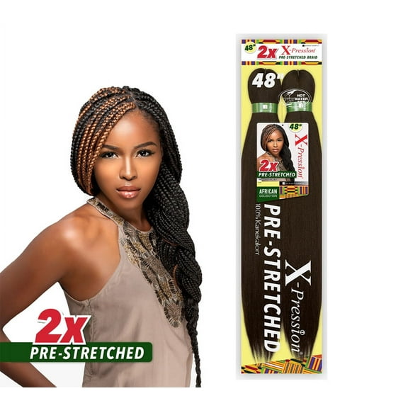 Sensationnel African Collection Jumbo Braid Pre Stretched X Pression Hair 2x 48” ( #1 Black )