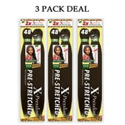 Sensationnel African Collection Jumbo Braid Pre Stretched X Pression Hair 2x 48   #4 Brown 3 Pack