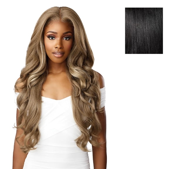 Sensationnel Bare Lace 13X6 Wigs - Unit 4 Lacefrontal Glueless Synthetic 180 Degree Preplucked Hairline (1 JETBLACK)