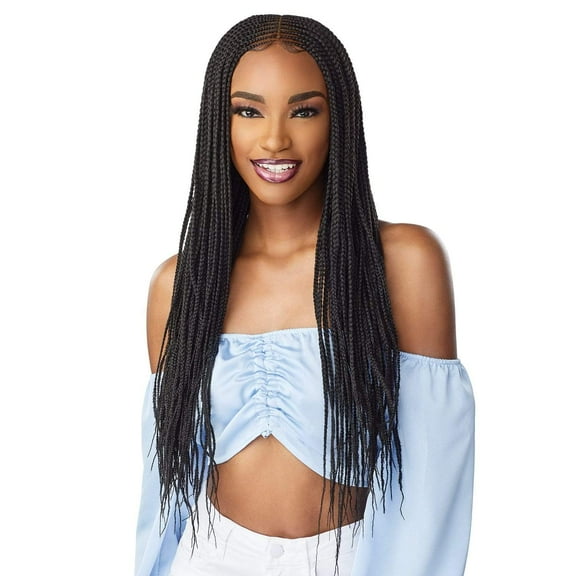 Sensationnel CLOUD 9 4X5 CENTER PART FEED-IN 28 LONG BRAIDED LACE WIG