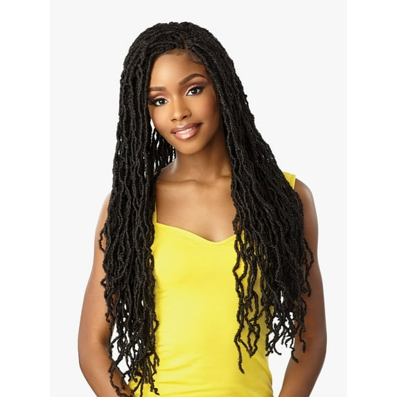 Sensationnel Cloud 9 Synthetic Hair 4x4 Lace Parting 100% Hand-Braided HD Swiss Lace Wig - DISTRESSED LOCS 28 (Color:613)