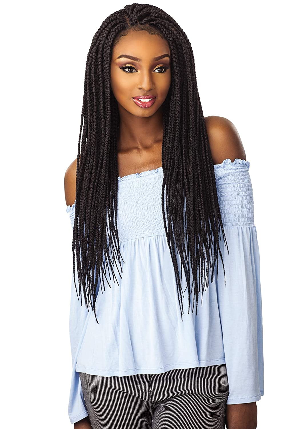 Sensationnel Cloud9 Swiss 4X4 Lace Parting Wig Large Size - BOX BRAID LARGE (2 [Darkest Brown])