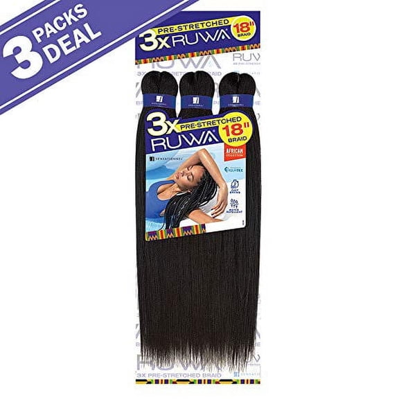 Sensationnel Crochet Braids X-Pression 3X Ruwa Pre-Stretched Braid 18" (3-PACK, 4)