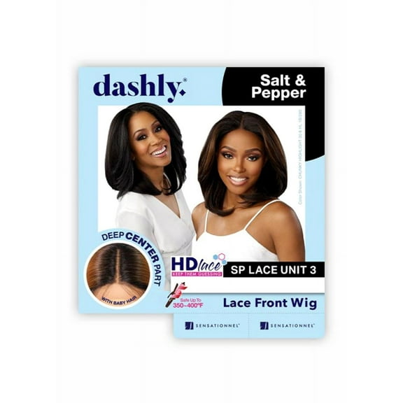 Sensationnel Unit 3 Dashly HD Lace Front Wig Salt & Pepper 14" Lace Wigs / Color: M44 / SALT PEPPER