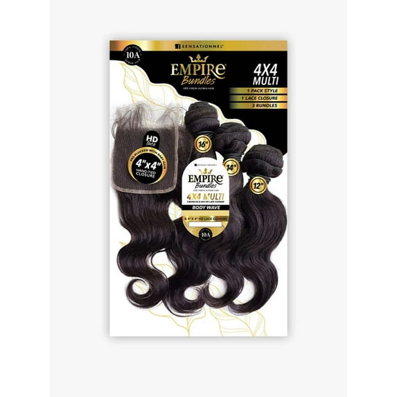 4X4 Multi Body Wave Empire Bundles By Sensationnel HWUE4BW / Natural / 16+18+20 Beauty Supply