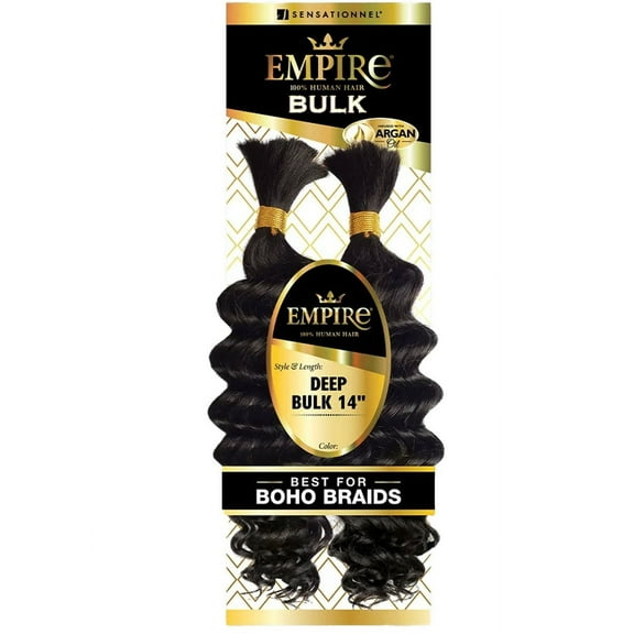 Sensationnel Empire Human Hair Deep Bulk / 1 - Jet Black / 14 INCH Beauty Supply Products