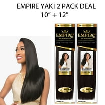 Sensationnel Empire Yaki Straight 100% Human Hair Weave Combo 10" & 12" ( 2 Pack 1B Off Black )
