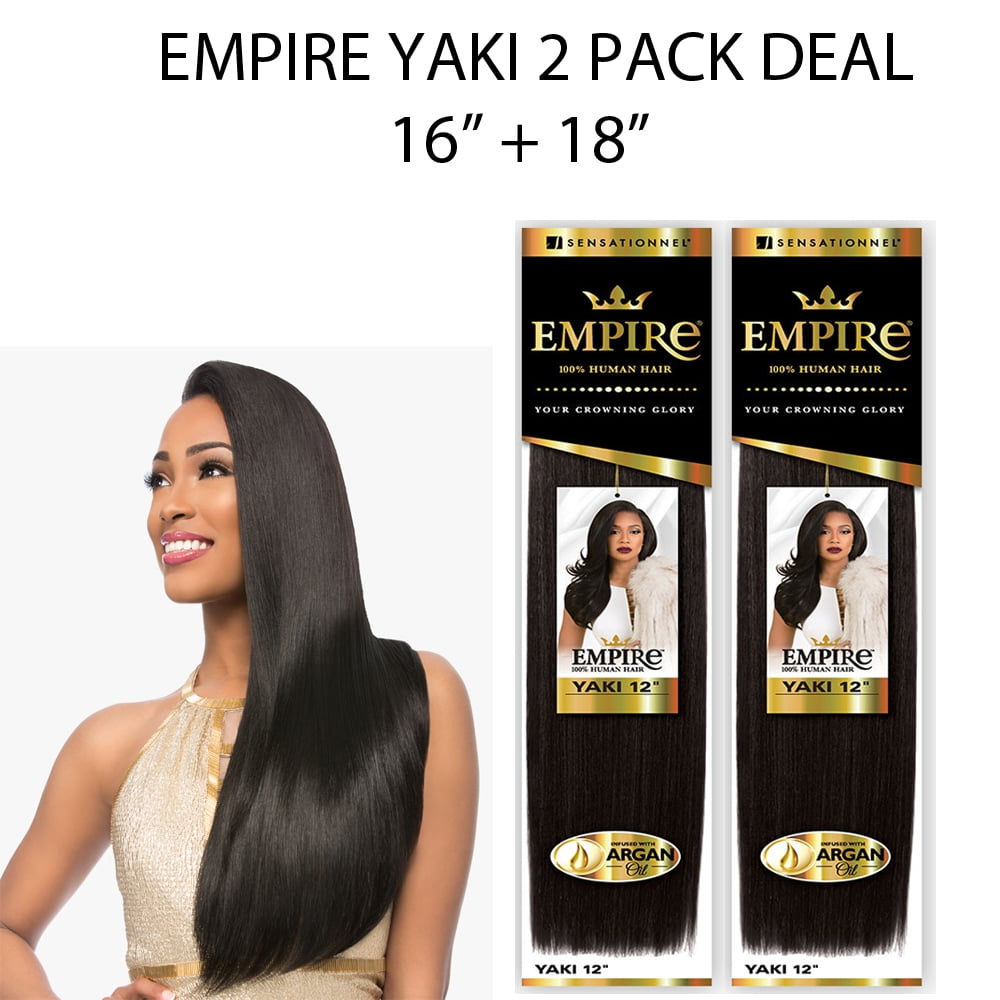 Sensationnel Empire Yaki Straight 100% Human Hair Weave Combo 16