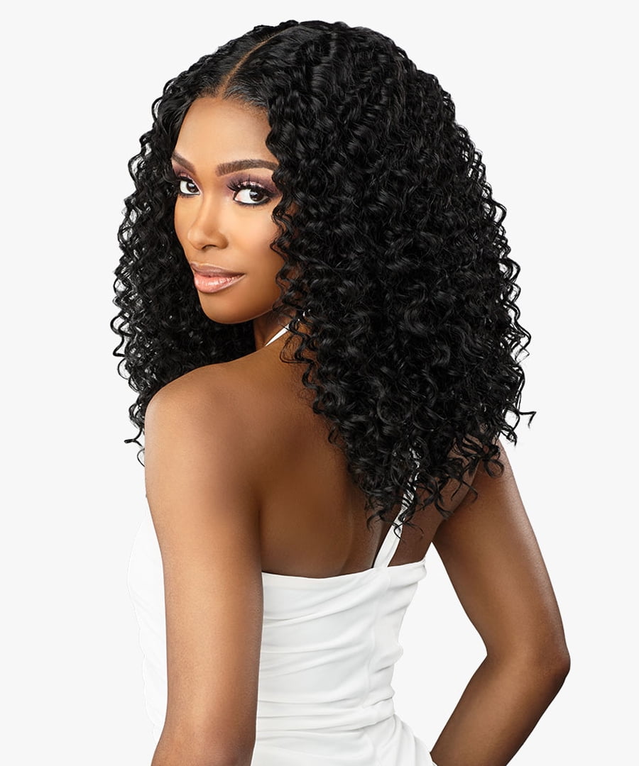 Sensationnel Human Hair Blend HD Lace Front Wig Butta Lace Water Wave 16" (BALAYAGEHAZELNUT)