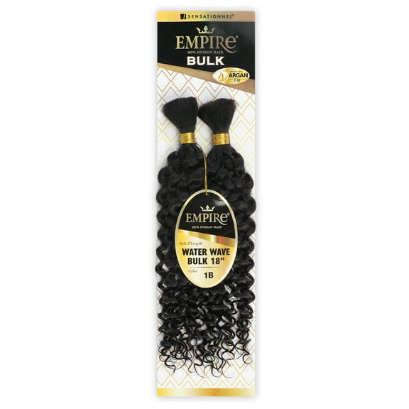 Sensationnel Human Hair Braids Empire Water Wave Bulk 18" (1B)