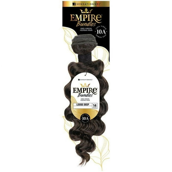 Sensationnel Human Hair Empire Bundles Weave - LOOSE DEEP 20" (Color:NATURAL BLACK)