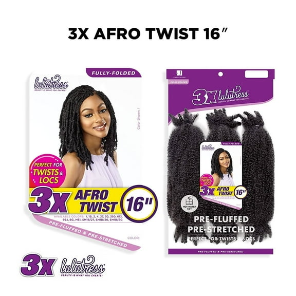 Sensationnel Lulutress Crochet Braids Fully-Folded with Pre-Fluffed & Pre-Stretched 3X Afro Twist 24" ( 4 Medium Brown )