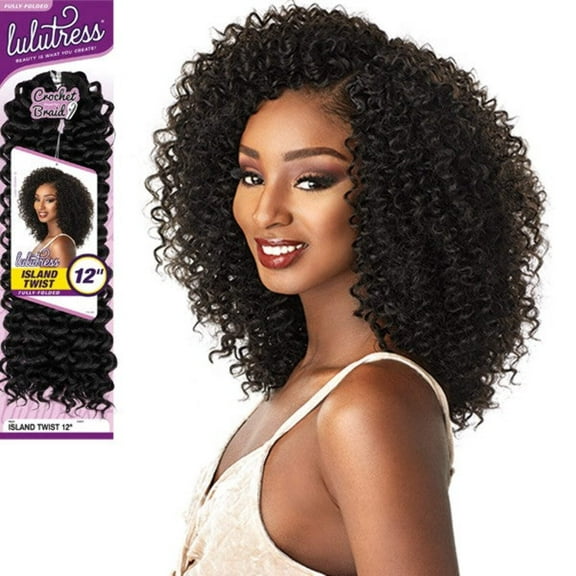 Sensationnel Lulutress Island Twist 12 Braid Crochet Curly Natural Hair Flame Resistant Synthetic Fiber Hair Extensions