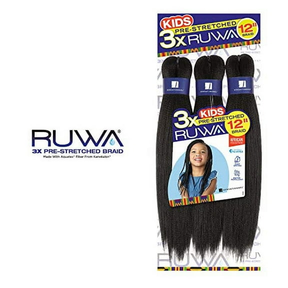 Sensationnel Ruwa 3X Pre-Stretched Kids Braid 12 (Color:SM1B/27, Pack of 4)