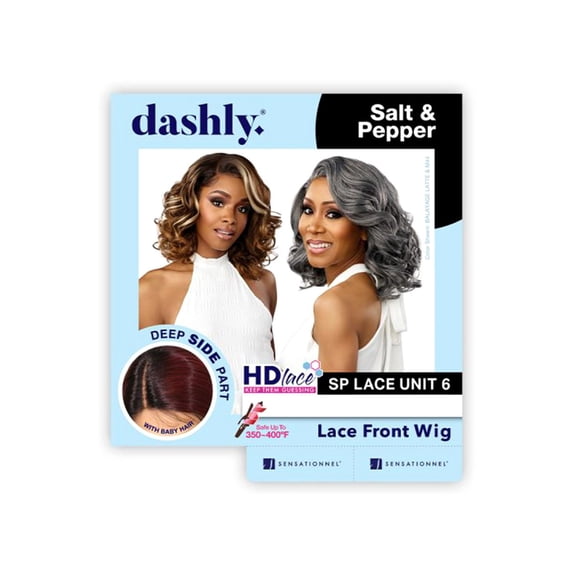 Sensationnel Unit 6 Dashly HD Lace Front Wig Salt & Pepper 13" Lace Wigs / Color: CHUNKY HIGHLIGHT BLONDE