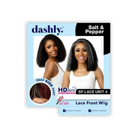 Sensationnel Salt Pepper Dashly HD Lace Front Wig SP Lace Unit 4 DLWSP004