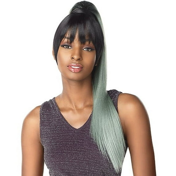Sensationnel Synthetic Drawstring Ponytail Instant Pony and Bang - CAMI 24" (4 Medium Brown)